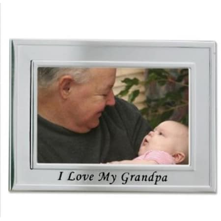 Lawrence Frames Lawrence Frames 506664 Lawrence Frames Brushed Metal 4x6 I Love My Grandpa Picture Frame - Sentiments Collection 506664